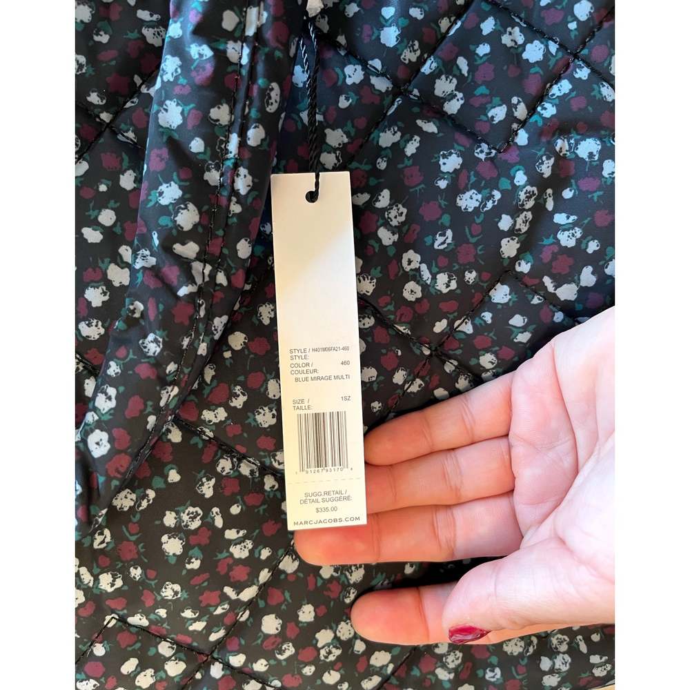 MARC JACOBS Quilted Nylon Baby Bag Floral Print Blue Mirage Large Diaper Tote - Picture 7 of 13